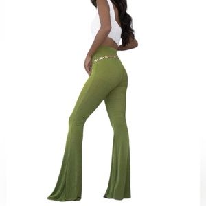 Princess Polly Flare Green Pants